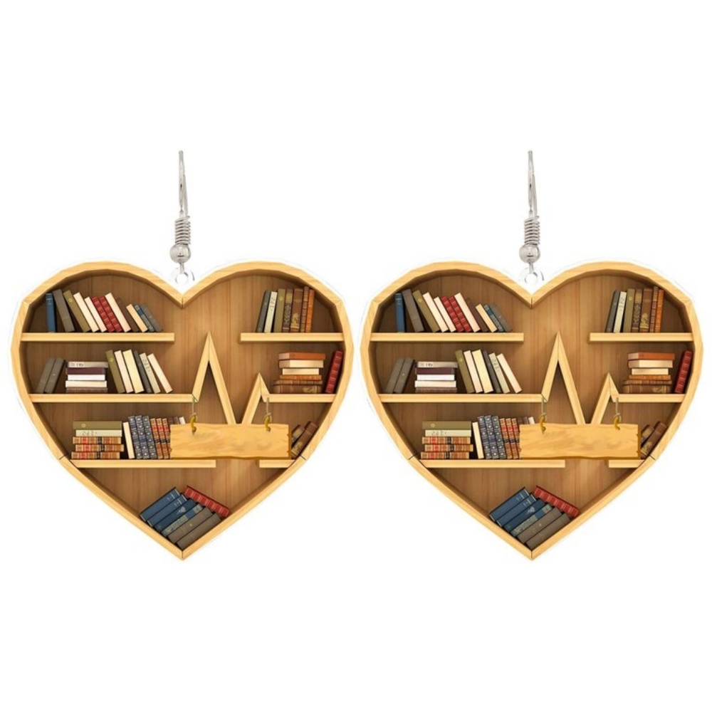 Book Lovers Heart Earrings